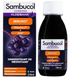 Sambucol Immuno Vloeibaar 230ML Verpakking met flesje ernaast Sambucol Immuno Vloeibaar 230ML Verpakking met flesje ernaast