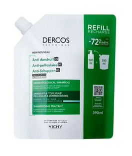 Vichy Dercos Shampoo Anti Dandruff Normaal tot Vet Haar Refill 390ML 