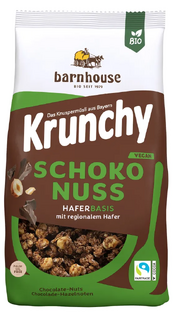 Barnhouse Krunchy Chocolade - Hazelnoten 375GR Barnhouse Krunchy Chocolade - Hazelnoten 375GR