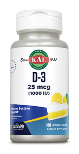 Kal Vit D-3 25mcg Smelttabletten 100TB Kal Vit D-3 25mcg Smelttabletten 100TB