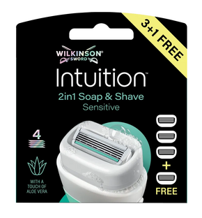 Wilkinson Intuition 2in1 Soap & Shave Sensitive Navulmesjes 4ST 
