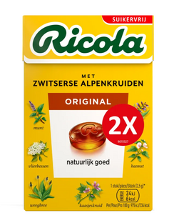 Ricola Keelpastilles Original Suikervrij 100GR Ricola Keelpastilles Original Suikervrij 100GR