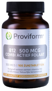 Proviform B12 500mcg Combi Actief Folaat Zuigtabletten 100ZTB Proviform B12 500mcg Combi Actief Folaat Zuigtabletten 100ZTB