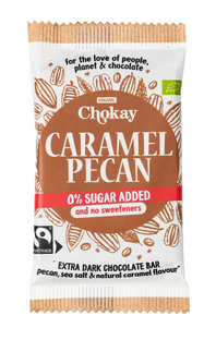 Chokay Caramel Pecan Extra Dark Chocolate Bar 70GR Chokay Caramel Pecan Extra Dark Chocolate Bar 70GR