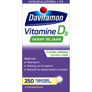 De Online Drogist Davitamon Vitamine D 50+ Tabletten 250TB aanbieding