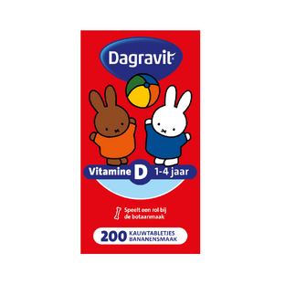 Dagravit Kids Vitamine D Kauwtabletten Banaan 200TB Dagravit Kids Vitamine D Kauwtabletten Banaan 200TB