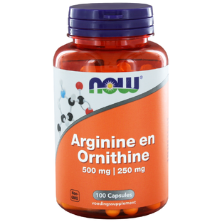 NOW Arginine & Ornithine 500/250 Capsules 100ST NOW Arginine & Ornithine 500/250 Capsules 100ST