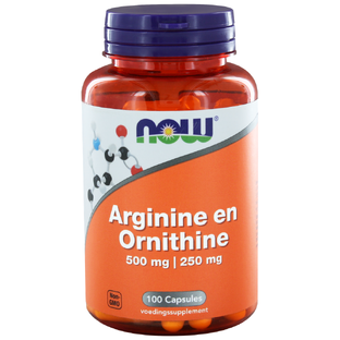 NOW Arginine & Ornithine 500/250 Capsules 100ST