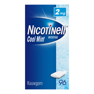 Nicotinell Kauwgom Cool Mint 2 mg Voordeelverpakking - voor stoppen met roken 96ST  Nicotinell Kauwgom Cool Mint 2 mg Voordeelverpakking - voor stoppen met roken 96ST