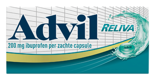 Advil Reliva Liquid Capsules 200 mg - voor pijn en koorts 40CP Advil Reliva Liquid Capsules 200 mg - voor pijn en koorts 40CP