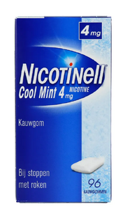 Nicotinell Kauwgom Cool Mint 4mg - voor stoppen met roken 96ST Nicotinell Kauwgom Cool Mint 4mg - voor stoppen met roken 96ST