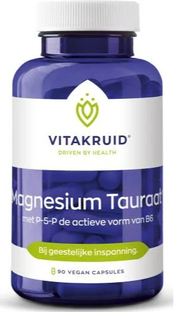 Vitakruid Magnesium Tauraat met Vitamine B6 (P-5-P) 90CP Vitakruid Magnesium Tauraat met Vitamine B6 (P-5-P) 90CP