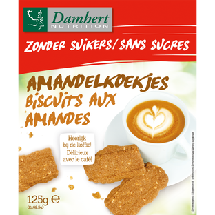 Damhert Zonder Suikers Amandelkoekjes 125GR Damhert Zonder Suikers Amandelkoekjes 125GR