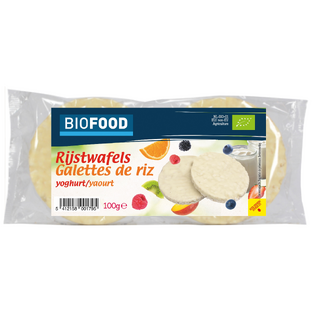 Damhert Biofood Rijstwafels Yoghurt 100GR Damhert Biofood Rijstwafels Yoghurt 100GR