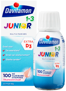 Davitamon Junior 1-3 Vloeibare Vitamines Framboos 100ML