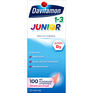 Davitamon Junior 1-3 Vloeibare Vitamines Framboos 100ML