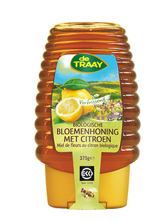 De Traay Bloemenhoning met Citroen Biologisch Knijpfles 365GR De Traay Bloemenhoning met Citroen Biologisch Knijpfles 365GR
