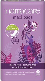 Natracare Maxi Pads Regular Maandverband 14ST Natracare Maxi Pads Regular Maandverband 14ST