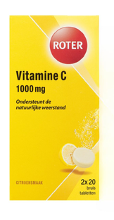 Roter Vitamine C 1000mg Bruistabletten Citroen Duopack 40ST Roter Vitamine C 1000mg Bruistabletten Citroen Duopack 40ST