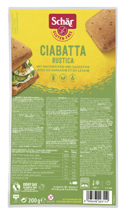 Schar Ciabatta Broodjes Rustica Glutenvrij 200GR Schar Ciabatta Broodjes Rustica Glutenvrij 200GR