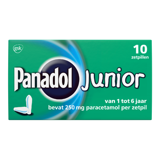 Panadol Junior Zetpillen 250mg 1-6 Jaar 10ST Panadol Junior Zetpillen 250mg 1-6 Jaar 10ST