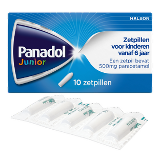 Panadol Junior Zetpillen 500mg - vanaf 6 jaar 10ST Panadol Junior Zetpillen 500mg - vanaf 6 jaar 10ST
