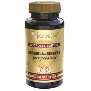 Artelle Rhodiola & Ginseng Energiebalans Capsules 75CP Artelle Rhodiola & Ginseng Energiebalans Capsules 75CP