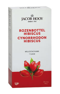 Jacob Hooy Rozenbottel Hibiscus Theezakjes 20ST  Jacob Hooy Rozenbottel Hibiscus Theezakjes 20ST