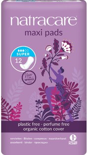Natracare Maxi Pads Super Maandverband 12ST  Natracare Maxi Pads Super Maandverband 12ST
