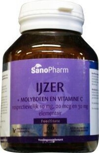 Sanopharm IJzer 10mg Molybdeen Tabletten 60TB Sanopharm IJzer 10mg Molybdeen Tabletten 60TB