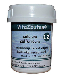 Vita Reform Van der Snoek VitaZouten Celzout Nr.12 Calcium Sulfuricum 120TB Vita Reform Van der Snoek VitaZouten Celzout Nr.12 Calcium Sulfuricum 120TB