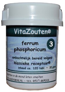 Vita Reform Van der Snoek Vitazouten Nr. 3 Ferrum Phosphoricum 120TB Vita Reform Van der Snoek Vitazouten Nr. 3 Ferrum Phosphoricum 120TB