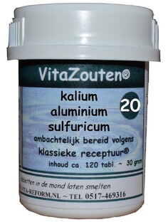 Vita Reform Van der Snoek VitaZouten Nr. 20 Kalium Aluminium Sulfuricum 120TB Vita Reform Van der Snoek VitaZouten Nr. 20 Kalium Aluminium Sulfuricum 120TB
