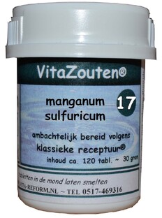 Vita Reform Van der Snoek Vitazouten Nr. 17 Manganum Sulfuricum 120TB Vita Reform Van der Snoek Vitazouten Nr. 17 Manganum Sulfuricum 120TB