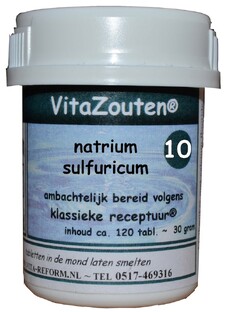 Vita Reform Van der Snoek Vita Reform Vitazouten Nr. 10 Natrium Sulfuricum 120TB Vita Reform Van der Snoek Vita Reform Vitazouten Nr. 10 Natrium Sulfuricum 120TB