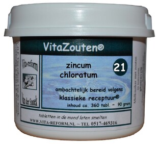 Vita Reform Van der Snoek Vitazouten Nr. 21 Zincum Chloratum Muriaticum 360TB Vita Reform Van der Snoek Vitazouten Nr. 21 Zincum Chloratum Muriaticum 360TB