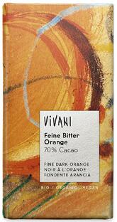 Vivani Chocoladereep Puur met Sinaasappel 100GR