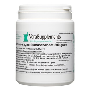VeraSupplements Calcium-Magnesiumascorbaat Poeder 500GR  VeraSupplements Calcium-Magnesiumascorbaat Poeder 500GR