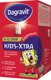 Dagravit Kids-Xtra Multivitaminen Kauwtabletten Aardbei 120TB