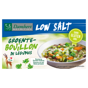 Damhert Low Salt Groentebouillonblokjes Glutenvrij 64GR Damhert Low Salt Groentebouillonblokjes Glutenvrij 64GR