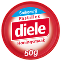 Diele Pastilles Rood Honing Suikervrij 50GR Diele Pastilles Rood Honing Suikervrij 50GR