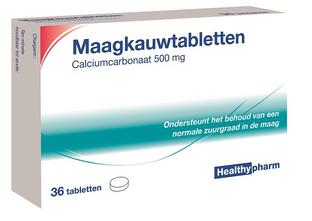 Healthypharm Calciumcarbonaat Maagtabletten 36ST