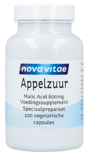 Nova Vitae Appelzuur Malic Acid 800 Capsules 100CP Nova Vitae Appelzuur Malic Acid 800 Capsules 100CP