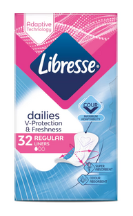 Libresse Dailies V-Protection Regular Inlegkruisjes 32ST 