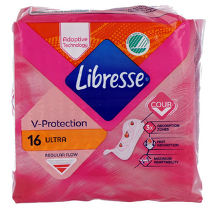 Libresse V-Protection Ultra Normal Maandverband 16ST Libresse V-Protection Ultra Normal Maandverband 16ST