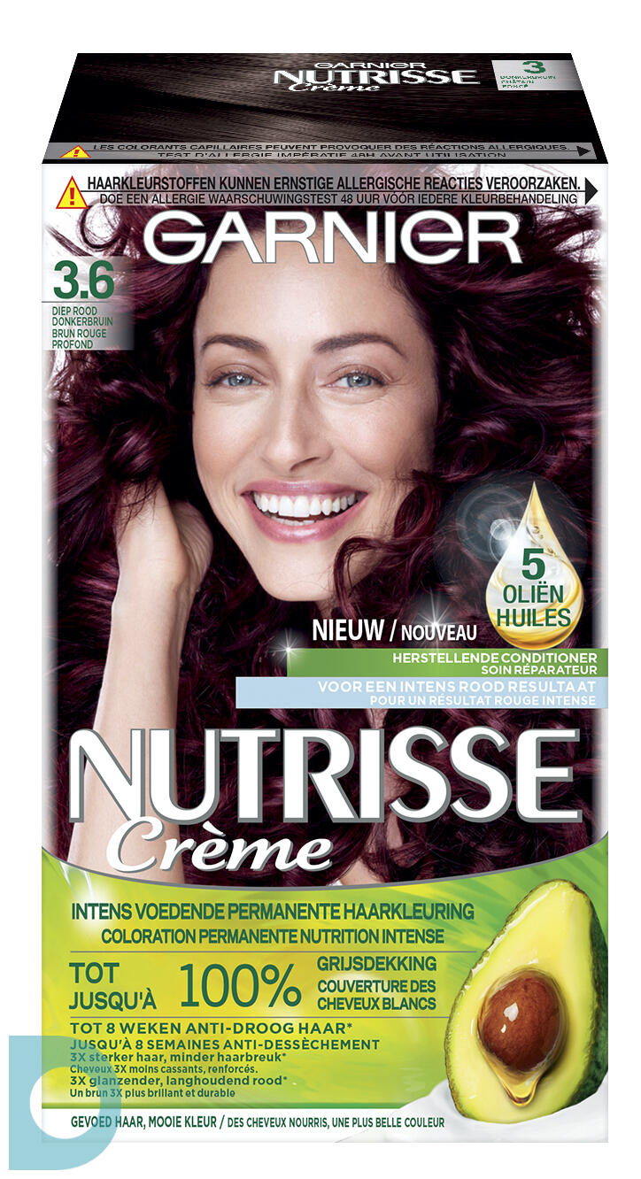 binnenvallen democratische Partij tijdelijk Garnier Nutrisse Crème Permanente Haarverf 3.6 Dieprood Donkerbruin