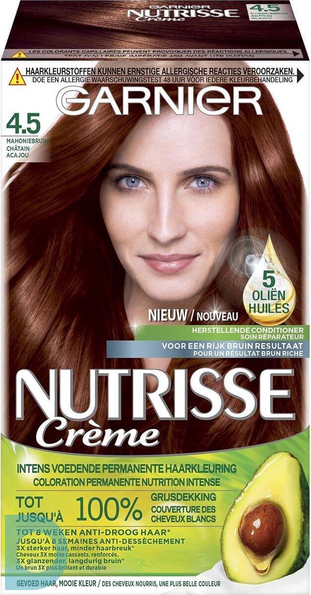 Is aan het huilen Zending Overtuiging Garnier Nutrisse Crème Permanente Haarverf 4.5 Mahonie Bruin