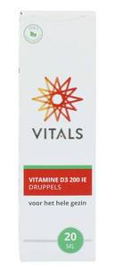 Vitals Vitamine D3 200 IE Druppels 20ML Vitals Vitamine D3 200 IE Druppels 20ML
