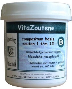 Vita Reform Van der Snoek VitaZouten Compositum Basis Zouten 1 t/m 12 360TB Vita Reform Van der Snoek VitaZouten Compositum Basis Zouten 1 t/m 12 360TB