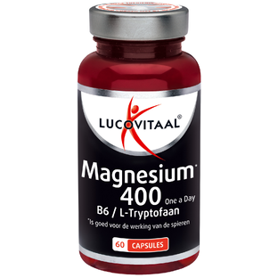 Lucovitaal Magnesium 400 met Vitamine B6 & L-Tryptofaan capsules 60CP Lucovitaal Magnesium 400 met Vitamine B6 & L-Tryptofaan capsules 60CP